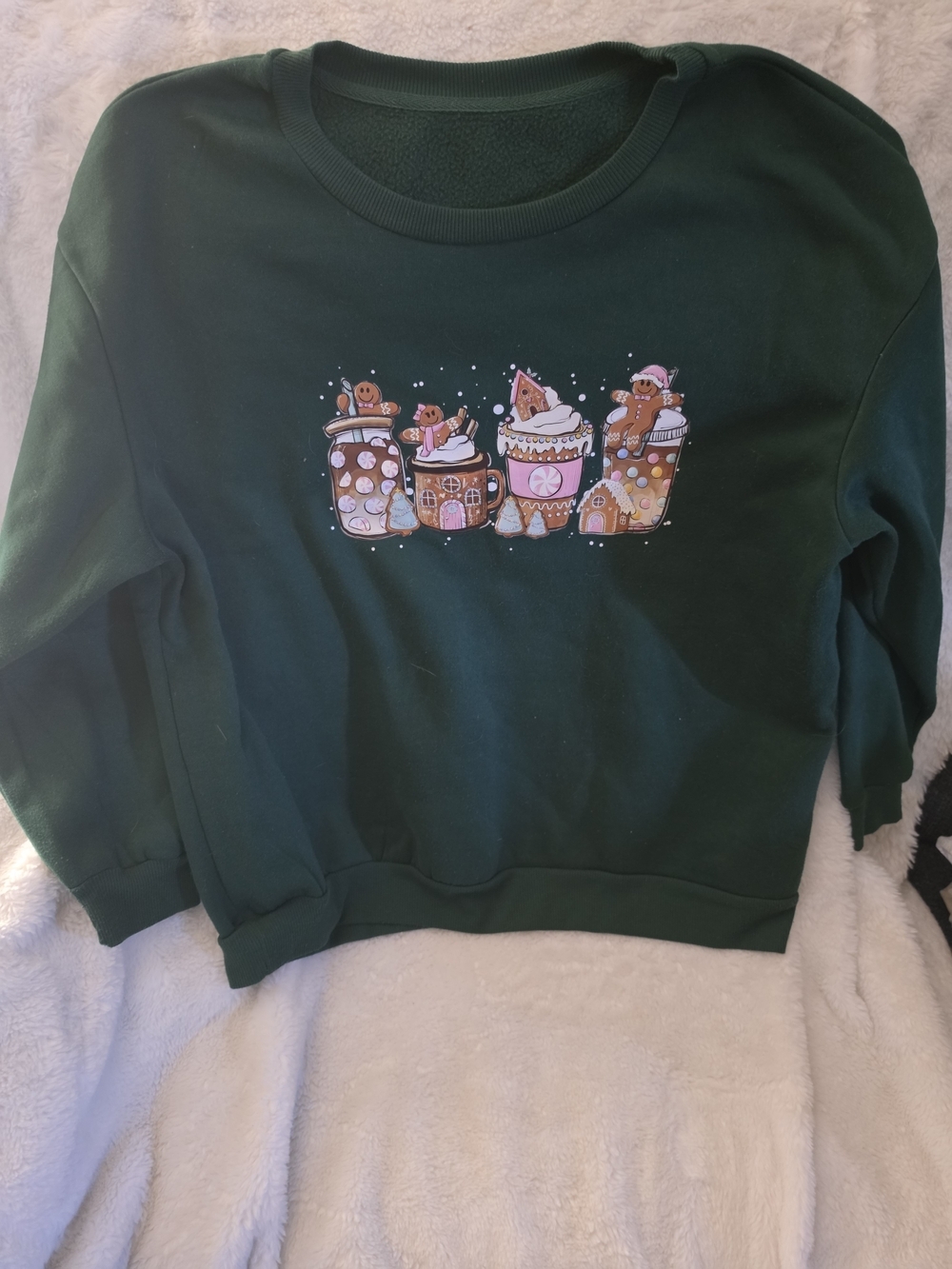 SHEIN Dark Green Fleece Pullover